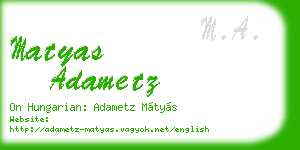 matyas adametz business card